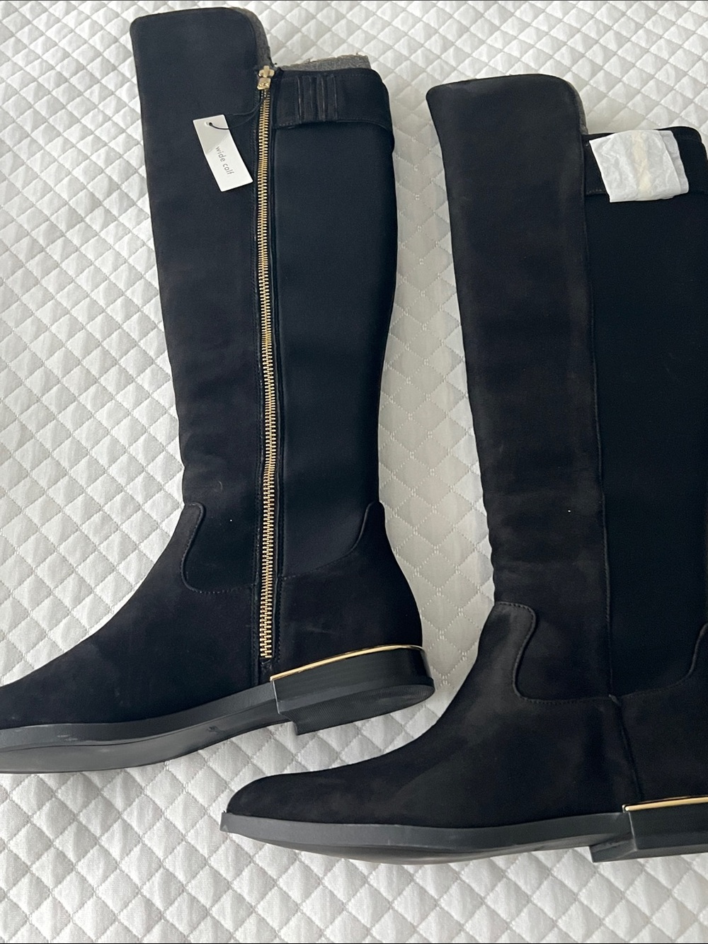 Calvin Klein Black Priya Over-the-Knee Boots in Suede/Neoprene. W 8.5